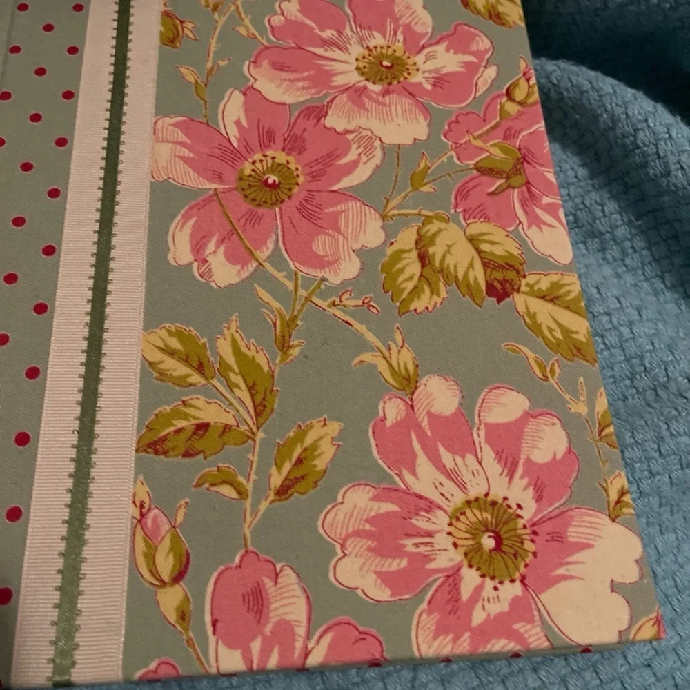 Floral Patterned Notebook with Pink and Green Design April Cornell 2005 - Picture 3 of 9